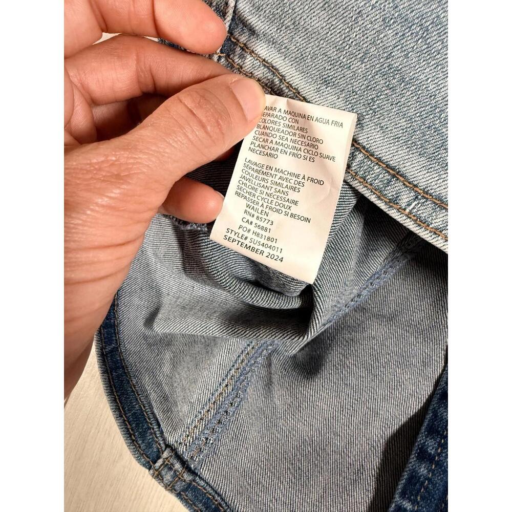 O'Neil Delphina Sleeveless Denim Cropped Top Sweetheart Neckline Size XL - Picture 7 of 11